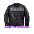 Harley-Davidson Mens Horizon Trademark B&S Reflective Black Leather Jacket